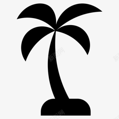 椰子树绿色棕榈树图标图标