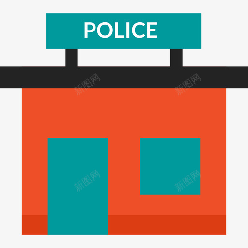 警察局建筑物建筑物颜色图标svg_新图网 https://ixintu.com 建筑物 建筑物颜色 警察局