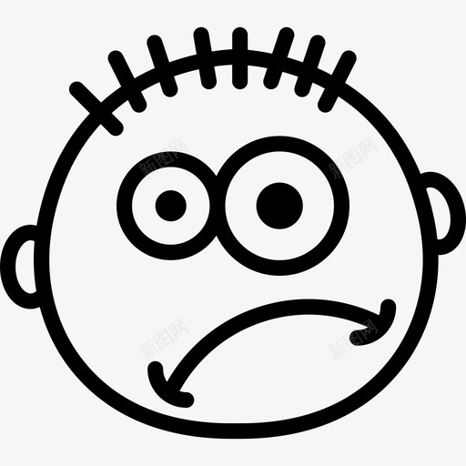 困惑表情符号收集线性图标svg_新图网 https://ixintu.com 困惑 线性 表情符号收集