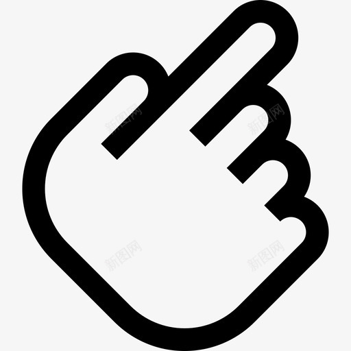 指点手和手势直线图标svg_新图网 https://ixintu.com 手和手势 指点 直线