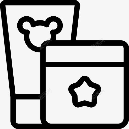 化妆品婴儿偶像系列直线型图标svg_新图网 https://ixintu.com 化妆品 婴儿偶像系列 直线型