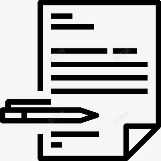 合同银行和金融直线图标svg_新图网 https://ixintu.com 合同 直线 银行和金融