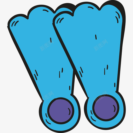 脚蹼夏季假期颜色图标svg_新图网 https://ixintu.com 夏季假期 脚蹼 颜色