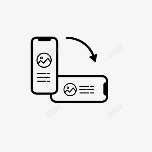 翻转横向视图移动纵向图标svg_新图网 https://ixintu.com 响应式设计 旋转 移动 纵向 翻转横向视图
