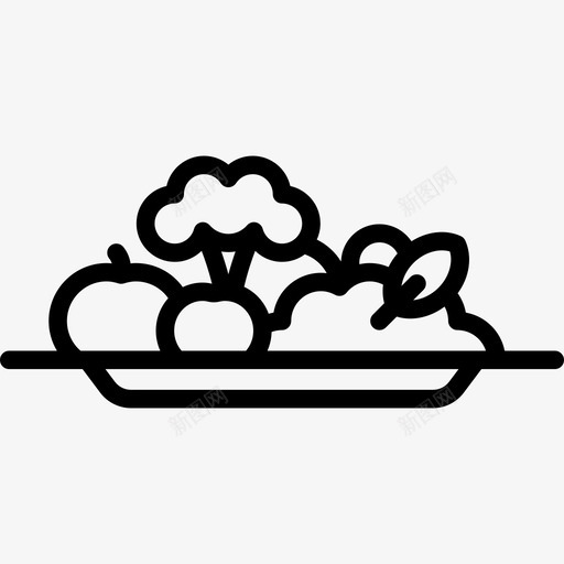 素食餐厅元素2线性图标svg_新图网 https://ixintu.com 素食 线性 餐厅元素2