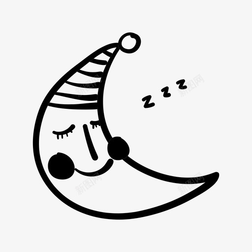 半月月亮夜晚图标svg_新图网 https://ixintu.com 半月 夜晚 天空 月亮 睡眠