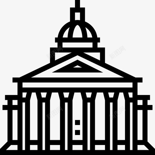 万神殿地标2直线形图标svg_新图网 https://ixintu.com 万神殿 地标2 直线形