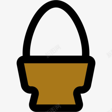 鸡蛋彩色厨房用品线性颜色图标图标