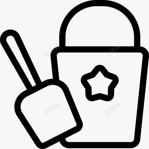 沙桶婴儿偶像系列直线型图标svg_新图网 https://ixintu.com 婴儿偶像系列 沙桶 直线型