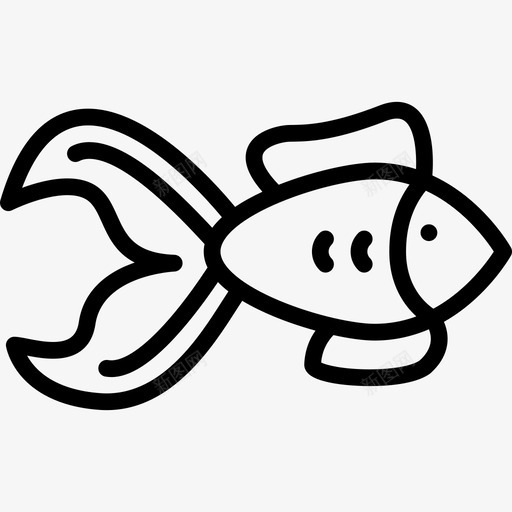 金鱼海洋生物线状线状图标svg_新图网 https://ixintu.com 海洋生物线状 线状 金鱼