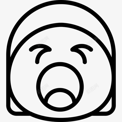 打哈欠表情符号集合线性图标svg_新图网 https://ixintu.com 打哈欠 线性 表情符号集合