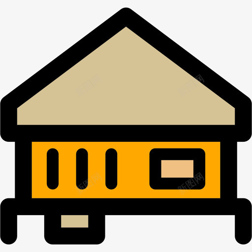 住宅休闲汇编线条色彩图标svg_新图网 https://ixintu.com 休闲汇编 住宅 线条色彩