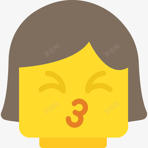 吻表情符号集平面图标svg_新图网 https://ixintu.com 吻 平面 表情符号集