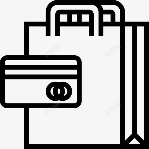 购物袋城市元素3线性图标svg_新图网 https://ixintu.com 城市元素3 线性 购物袋