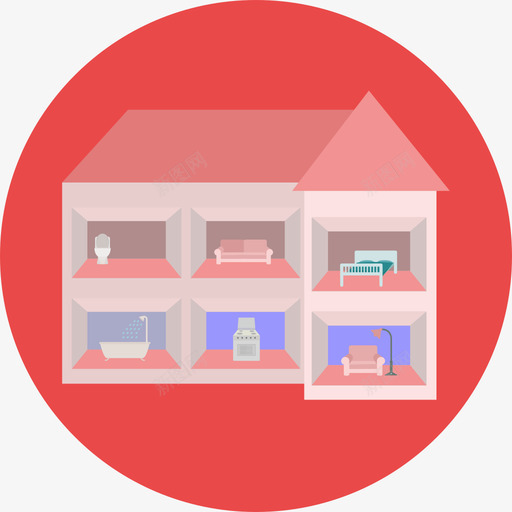 玩偶屋玩具2圆形公寓图标svg_新图网 https://ixintu.com 圆形公寓 玩偶屋 玩具2