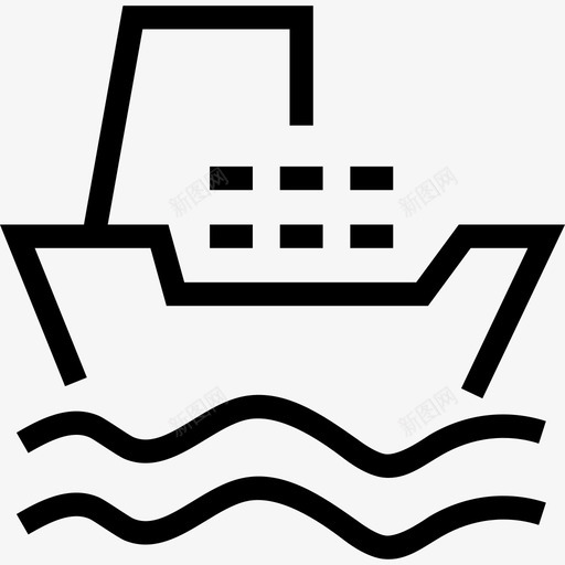 船运输2直线图标svg_新图网 https://ixintu.com 直线 船 运输2