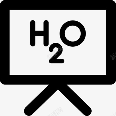 H2o科学元素2粗体圆形图标图标