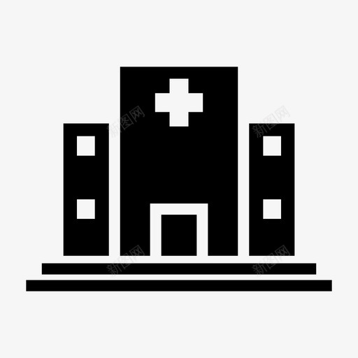医院建筑诊所图标svg_新图网 https://ixintu.com 健康 医疗 医院 建筑 药房 诊所