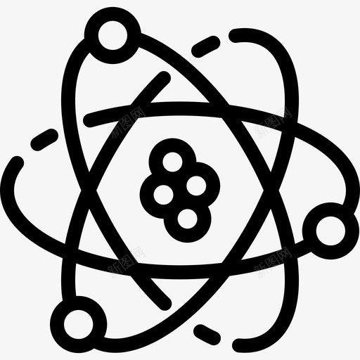 原子科学研究线性图标svg_新图网 https://ixintu.com 原子 科学研究 线性