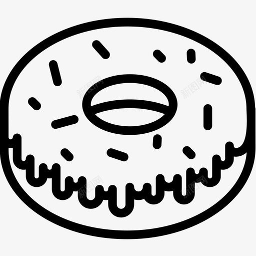 甜甜圈美食系列2线性图标svg_新图网 https://ixintu.com 甜甜圈 线性 美食系列2