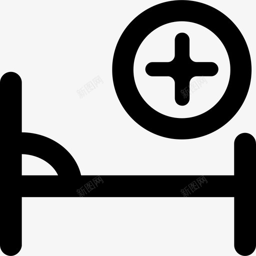 病床健康护理图标集粗体圆形svg_新图网 https://ixintu.com 健康护理图标集 病床 粗体圆形
