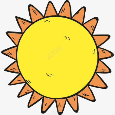 太阳夏日假期色彩图标图标