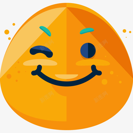 眨眼表情符号2扁平图标svg_新图网 https://ixintu.com 扁平 眨眼 表情符号2