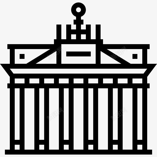 勃兰登堡门地标直线图标svg_新图网 https://ixintu.com 勃兰登堡门 地标 直线