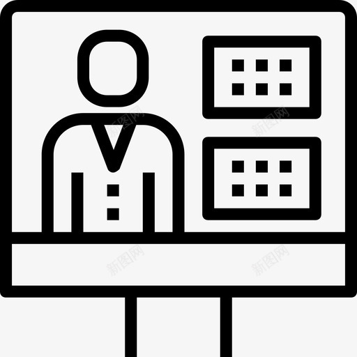 视频会议人力资源直线图标svg_新图网 https://ixintu.com 人力资源 直线 视频会议
