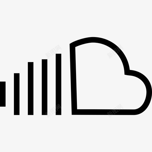 Soundcloud品牌系列线性图标svg_新图网 https://ixintu.com Soundcloud 品牌系列 线性