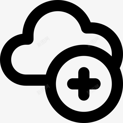 云计算02个web按钮线性图标svg_新图网 https://ixintu.com 02个web按钮 云计算 线性