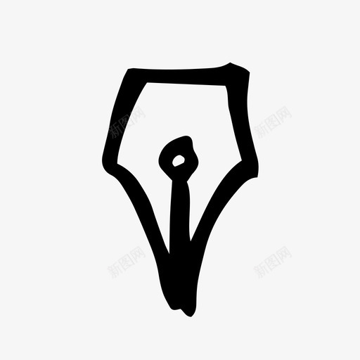 笔迹毛笔笔图标svg_新图网 https://ixintu.com 学校 工具 毛笔 画笔风格 笔 笔迹