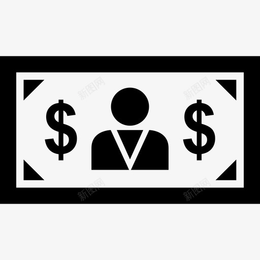美元钞票商业图标字形线形svg_新图网 https://ixintu.com 商业图标字形 线形 美元钞票