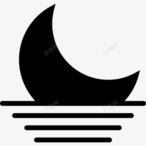 月亮天气收集填充图标svg_新图网 https://ixintu.com 填充 天气收集 月亮