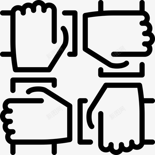 团队合作业务7直线型图标svg_新图网 https://ixintu.com 业务7 团队合作 直线型