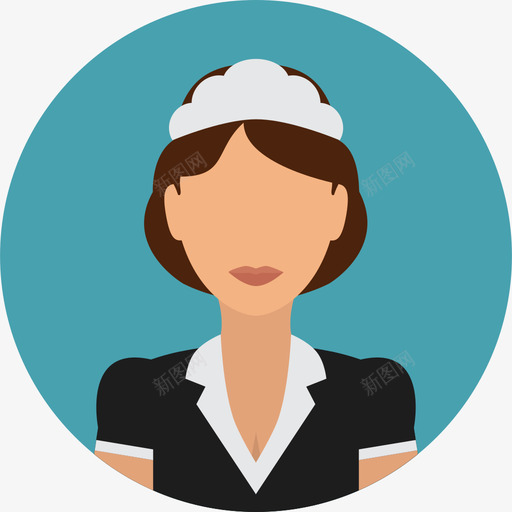清洁工服务圆形公寓图标svg_新图网 https://ixintu.com 圆形公寓 服务 清洁工