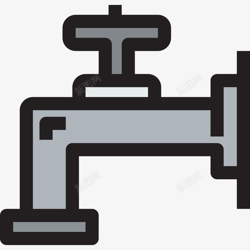 水龙头家具和家用电器线性颜色图标svg_新图网 https://ixintu.com 家具和家用电器 水龙头 线性颜色
