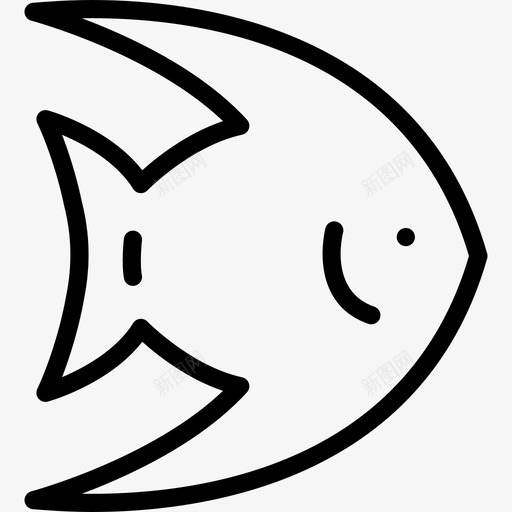 鱼类海洋生物线状线状图标svg_新图网 https://ixintu.com 海洋生物线状 线状 鱼类
