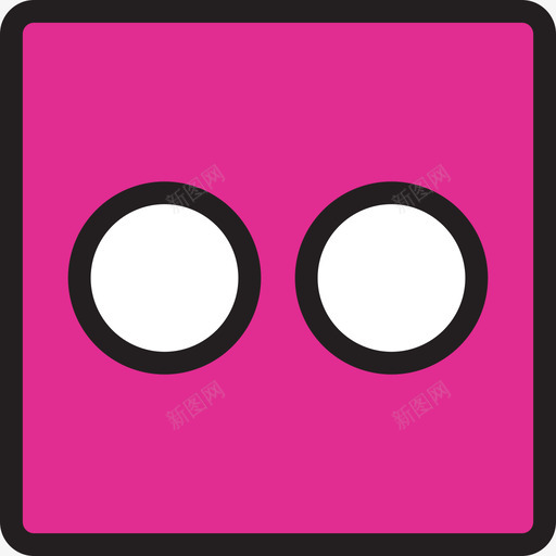 Flickr社交媒体图标徽标线性颜色svg_新图网 https://ixintu.com Flickr 社交媒体图标徽标 线性颜色