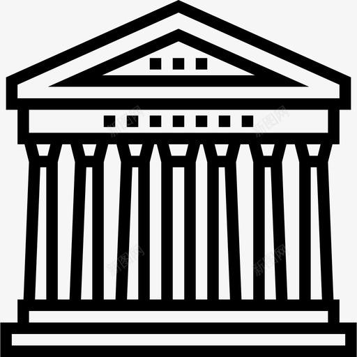 万神殿地标直线图标svg_新图网 https://ixintu.com 万神殿 地标 直线