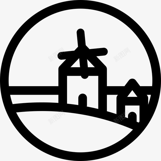 风车最小的景观线性图标svg_新图网 https://ixintu.com 最小的景观 线性 风车