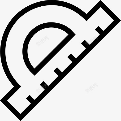 量角器文具2线性图标svg_新图网 https://ixintu.com 文具2 线性 量角器