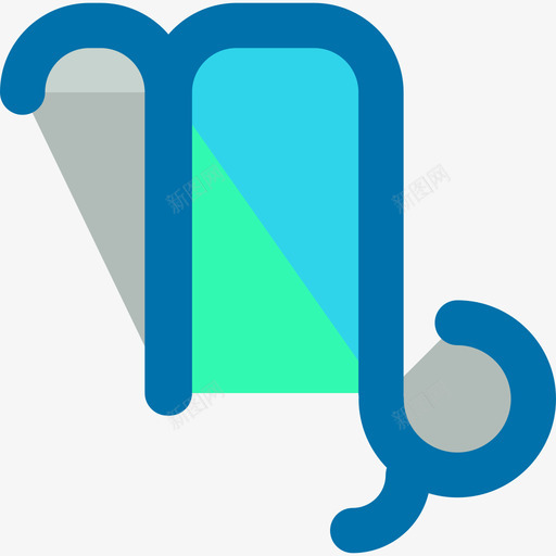 摩羯座象征扁平图标svg_新图网 https://ixintu.com 扁平 摩羯座 象征