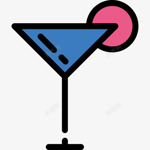 鸡尾酒生日派对系列直线颜色图标svg_新图网 https://ixintu.com 生日派对系列 直线颜色 鸡尾酒