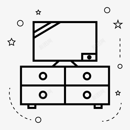 电视天线电子图标svg_新图网 https://ixintu.com 天线 家具 技术 电子 电视