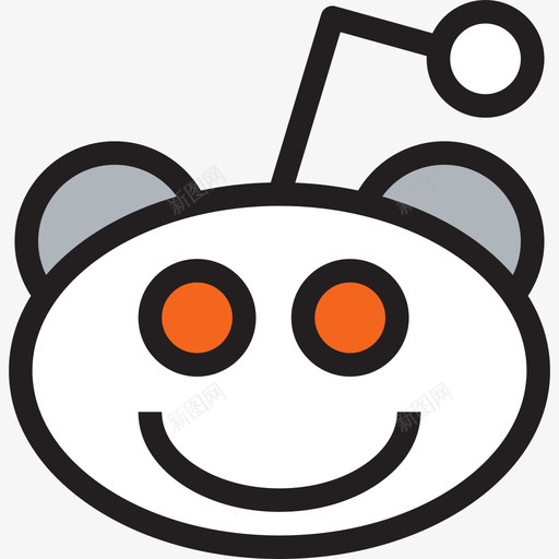 Reddit社交媒体图标徽标线条颜色svg_新图网 https://ixintu.com Reddit 社交媒体图标徽标 线条颜色