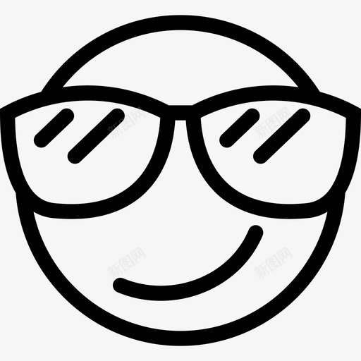 自鸣得意表情符号收集线性图标svg_新图网 https://ixintu.com 线性 自鸣得意 表情符号收集