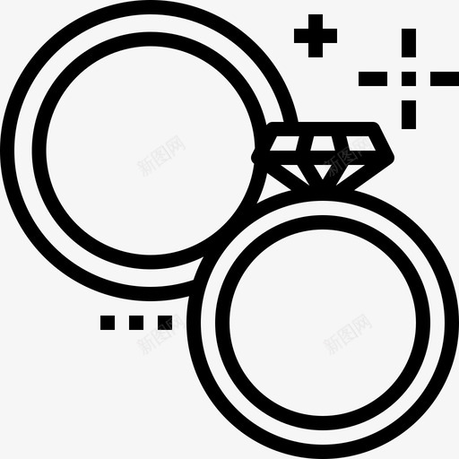结婚戒指婚礼图标系列直线型svg_新图网 https://ixintu.com 婚礼图标系列 直线型 结婚戒指