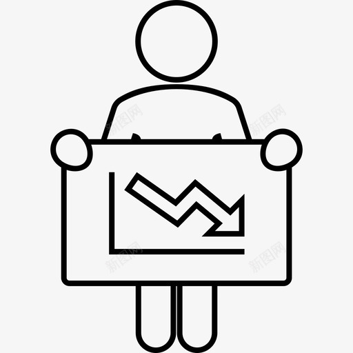 图形箭头向下板递减图标svg_新图网 https://ixintu.com 人类细线 图形箭头向下 板 递减