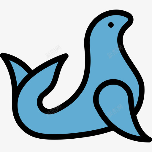海豹海洋生物线颜色线颜色图标svg_新图网 https://ixintu.com 海洋生物线颜色 海豹 线颜色